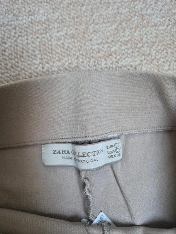 Zara Leggings Bege Efeito Couture L – photo 9